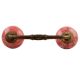 Red Ceramic Floral Bridge Handle